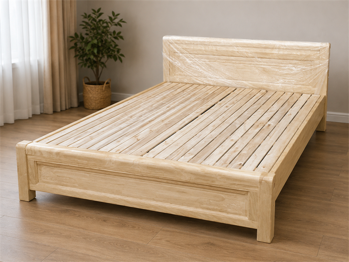 Giường Ngủ Gỗ Màu Sáng Dạng Phản Nan